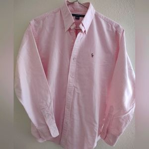 Polo Sport Classic Button-Down Oxford Shirt in Light Pink Stripes Sz. S